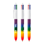 Esferográfica de plástico estilo arco-íris com tinta de 4 cores BIC® cor multicolor