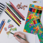Conjunto de colorir reciclado com certificação FSC® e 6 lápis BIC®
