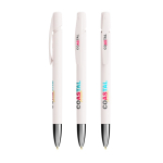 Caneta plástico recarregável com mecanismo de clique e tinta azul BIC® cor branco