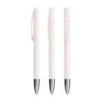 Caneta plástico recarregável com mecanismo de clique e tinta preta BIC® cor branco