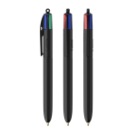 Caneta de plástico reciclado fabricada na UE com tinta de 4 cores BIC® cor preto
