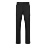 Calças unissexo multibolsos em sarja, cintura elástica 190 g/m2 Velilla cor preto