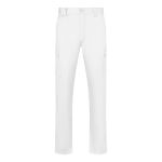 Calças unissexo multibolsos em sarja, cintura elástica 190 g/m2 Velilla cor branco