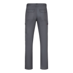 Calças unissexo multibolsos em sarja, cintura elástica 190 g/m2 Velilla cor cinzento segunda vista