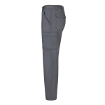 Calças unissexo multibolsos em sarja, cintura elástica 190 g/m2 Velilla cor cinzento terceira vista
