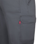 Calças unissexo multibolsos em sarja, cintura elástica 190 g/m2 Velilla cor cinzento sexta vista