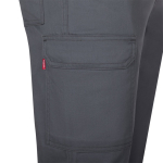 Calças unissexo multibolsos em sarja, cintura elástica 190 g/m2 Velilla cor cinzento sétima vista