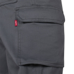 Calças unissexo multibolsos em sarja, cintura elástica 190 g/m2 Velilla cor cinzento oitava vista