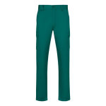 Calças unissexo multibolsos em sarja, cintura elástica 190 g/m2 Velilla cor verde