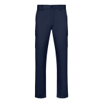 Calças unissexo multibolsos em sarja, cintura elástica 190 g/m2 Velilla cor azul-marinho
