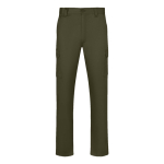 Calças unissexo multibolsos em sarja, cintura elástica 190 g/m2 Velilla cor verde militar