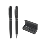 Conjunto de escrita premium com esferográfica e roller em tinta azul vista principal