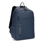 Mochila em pele sintética com fechos impermeáveis para PC 16'' cor azul primeira vista