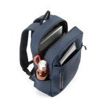 Mochila em pele sintética com fechos impermeáveis para PC 16'' cor azul sétima vista