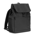 Mochila em pele sintética com aba ideal para portáteis de 16'' cor preto primeira vista