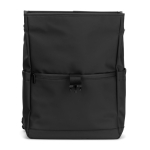 Mochila em pele sintética com aba ideal para portáteis de 16'' cor preto sexta vista