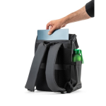 Mochila em pele sintética com aba ideal para portáteis de 16'' cor preto nona vista