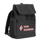 Mochila em pele sintética com aba ideal para portáteis de 16'' cor preto imagem com logo