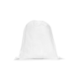 Mochila de cordões média em TNT com fecho termosselado 60 g/m² cor branco