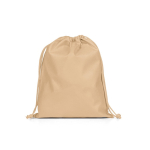 Mochila de cordões média em TNT com fecho termosselado 60 g/m² cor castanho-claro