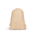 Mochila de cordões grande em TNT com fecho termosselado 60 g/m² cor castanho-claro