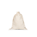 Mochila de cordões pequena em algodão com fecho por alças 120 g/m² cor natural