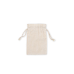 Mochila de cordões pequena em algodão com fecho por alças 120 g/m² cor natural primeira vista