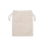 Saco médio de algodão com cordão, alças e fecho 120 g/m² cor natural primeira vista