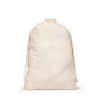 Mochila de cordões grande em algodão com asas e fecho 120 g/m² cor natural