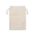 Mochila de cordões grande em algodão com asas e fecho 120 g/m² cor natural primeira vista
