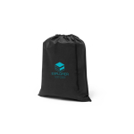 Mochila de cordões em tecido não tecido com fecho de cordão 60 g/m² cor preto imagem com logo
