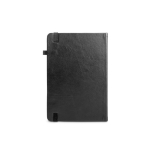 Caderno A5 pautado com planeamento mensal e banda elástica cor preto segunda vista