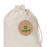 Etiqueta circular de papel reciclado com cordão natural 700 g/m² cor natural quarta vista