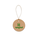 Etiqueta circular de papel reciclado com cordão natural 700 g/m² cor natural imagem com logo