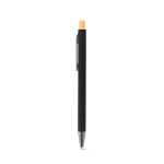 Set com garrafa de vidro 520ml, bloco A5 e caneta de tinta azul cor preto quinta vista