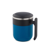 Caneca de viagem parede dupla, mate e base antiderrapante 400 ml cor azul