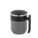 Caneca de viagem parede dupla, mate e base antiderrapante 400 ml cor cinzento