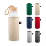 Capa para garrafa em feltro reciclado para transporte varias cores
