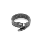 Cabo USB-C para USB-C magnético entrançado em poliéster 60W cor preto imagem com logo