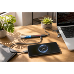 Hub USB multifunções ecológico com 4 portas e carregamento de 10W vista conjunto