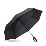 Guarda-chuva dobrável de 3 secções em pongee com pega ergonómica Ø117 cor preto