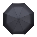Guarda-chuva dobrável de 3 secções em pongee com pega ergonómica Ø117 cor preto primeira vista