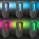 Ventoinha portátil sem pás com luz LED de 6 cores e 4 velocidades cor bege quarta vista