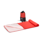 Toalha em RPET com tecnologia de secagem rápida e bolsa 40x80 cm cor vermelho