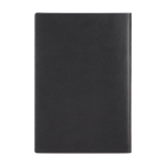 Caderno A5 com capa macia em PU e fita marca-páginas, folhas pautadas cor vermelho terceira vista