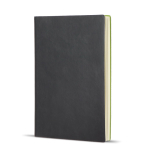 Caderno A5 com capa macia em PU e fita marca-páginas, folhas pautadas cor verde