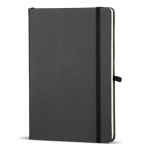 Caderno A5 pautado de capa dura em PU ideal para gravação a laser cor preto