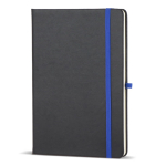 Caderno A5 pautado de capa dura em PU ideal para gravação a laser cor azul