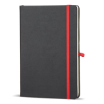 Caderno A5 pautado de capa dura em PU ideal para gravação a laser cor vermelho