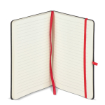 Caderno A5 pautado de capa dura em PU ideal para gravação a laser cor vermelho terceira vista